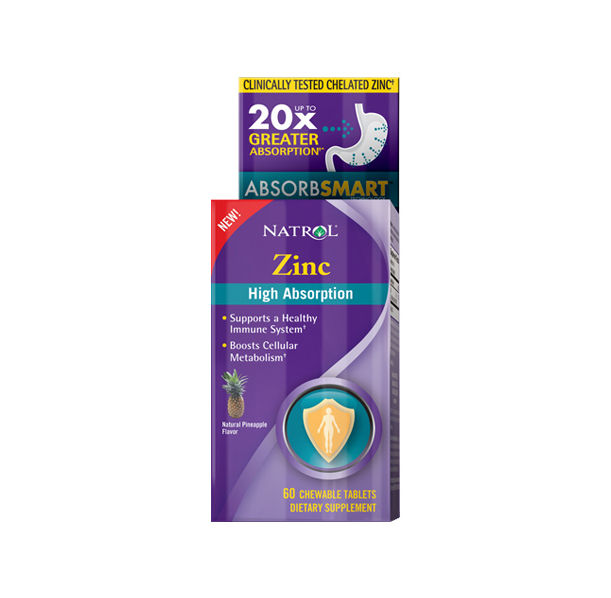 Natrol - Zinc High Absorption / 60 chew tabs.​