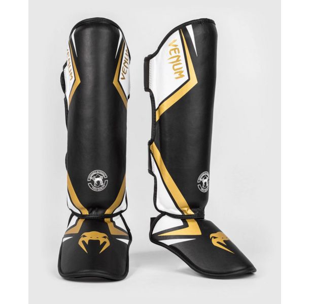 Протектори за крака - Venum Contender 2.0 Shinguards - Black/White/Gold​