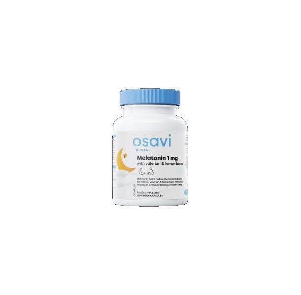 Osavi - Melatonin with Valerian & Lemon Balm / 120 капсули, 120 дози