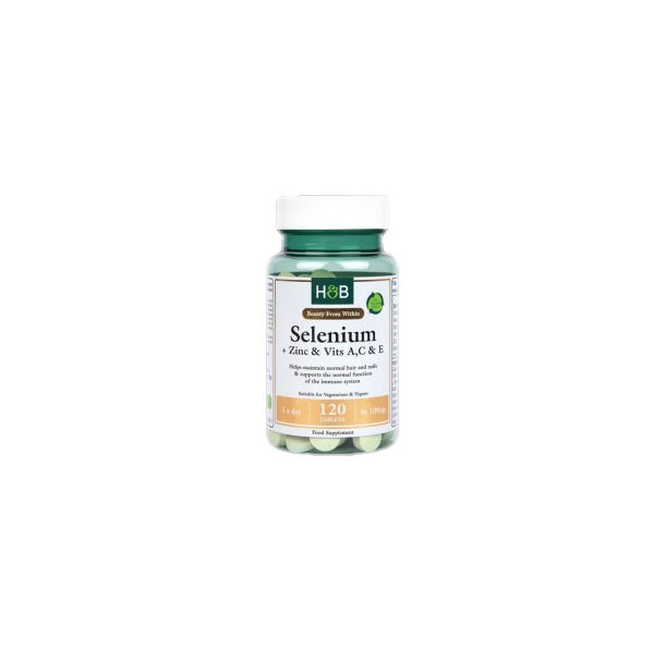 Holland And Barrett - Selenium 100 mcg + Zinc & Vits A, C & E / 120 Таблетки, 120 дози