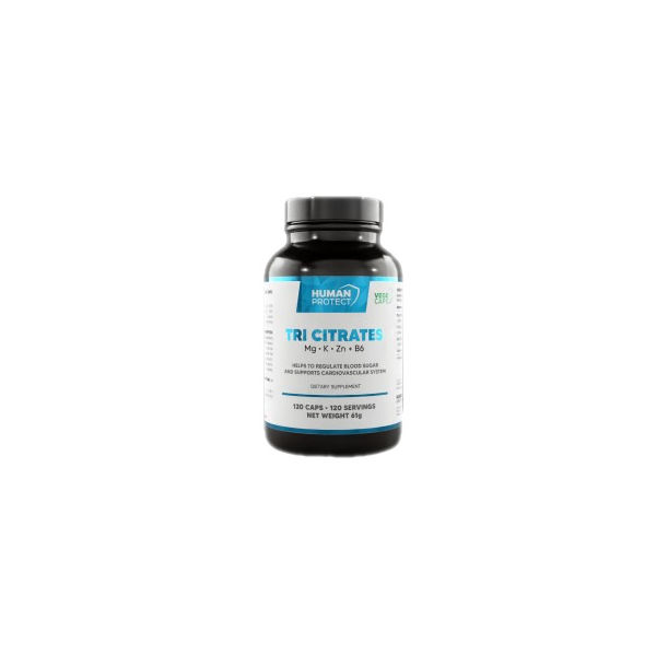 Human Protect - Tri Citrate | Magnesium + Potassium + Zinc / 120 капсули, 120 дози