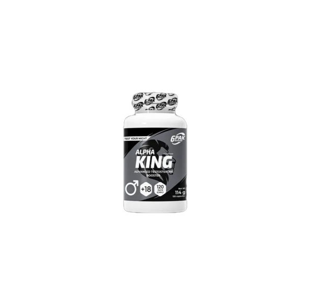 6PAK Nutrition - Alpha King | Advanced Testosterone Booster / 120 капсули, 120 дози