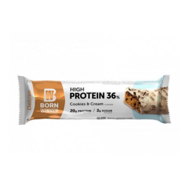BORN WINNER Deluxe protein bar 36% - Cookies and cream 15х55 гр