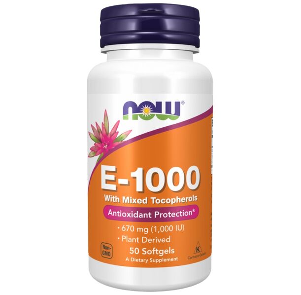 NOW Foods - Vitamin E-1000 Natural (50 дози)