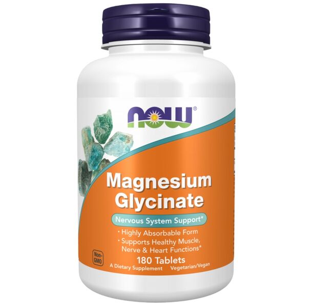 NOW Foods - Magnesium Glycinate | Highly Absorbable Magnesium Bisglycinate (90 дози)