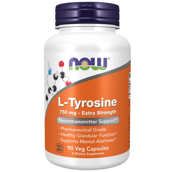NOW Foods - L-Tyrosine 750 mg | Extra Strength (90 дози)