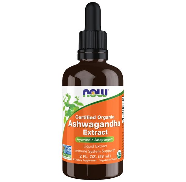 NOW Foods - Ashwagandha Extract Liquid | Certified Organic (59 дози)
