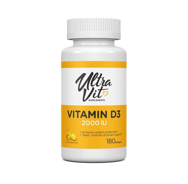 UltraVit Vitamin D3 2000 - Витамин D, Разфасовка 180 sgels