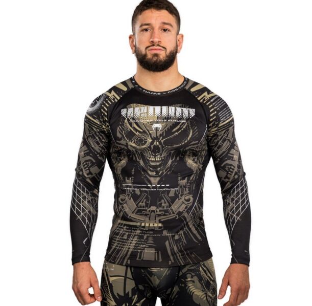 Рашгард -  Venum Invader Long Sleeve Rashguard - Black/Sand​